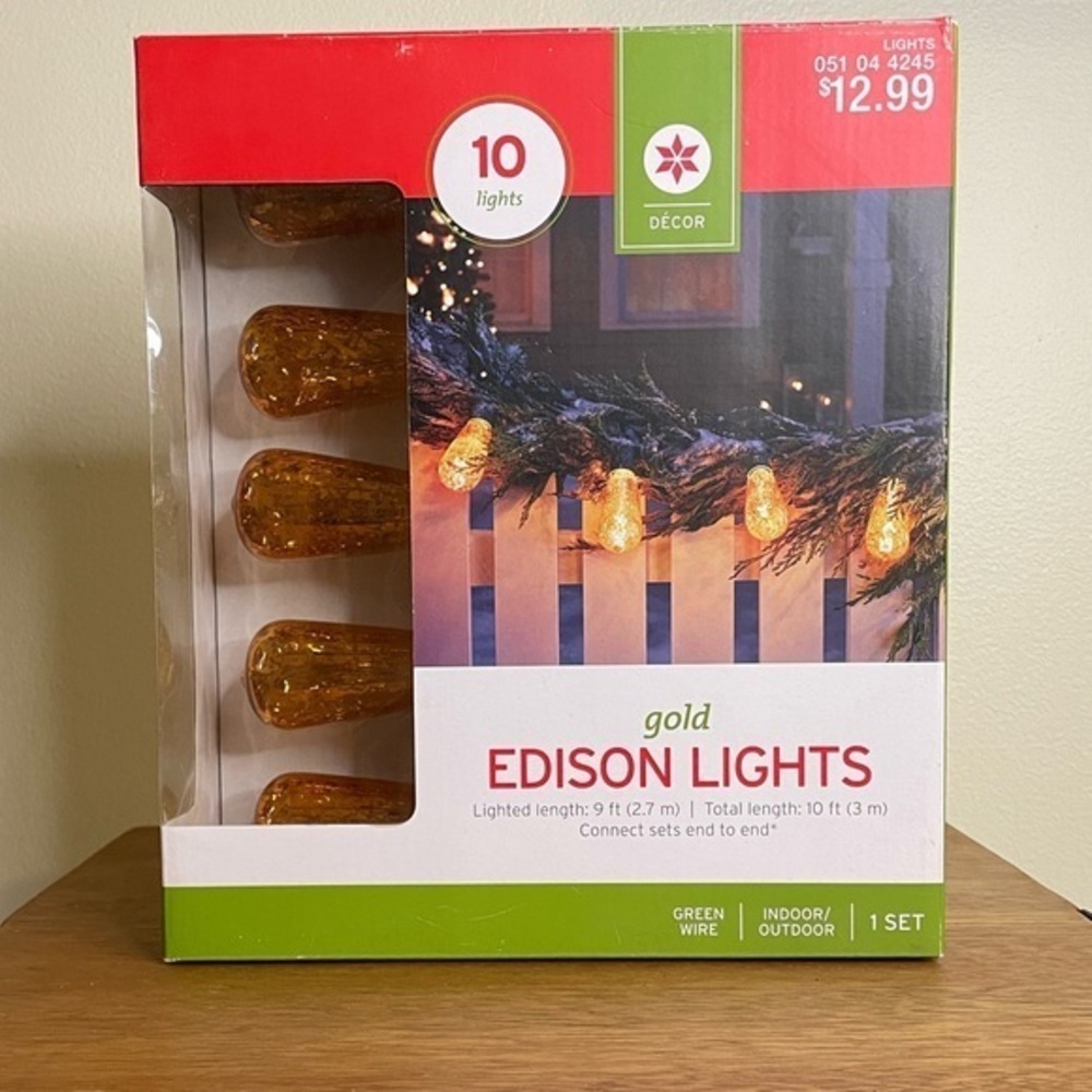 Holiday Time Gold Edison String Lights